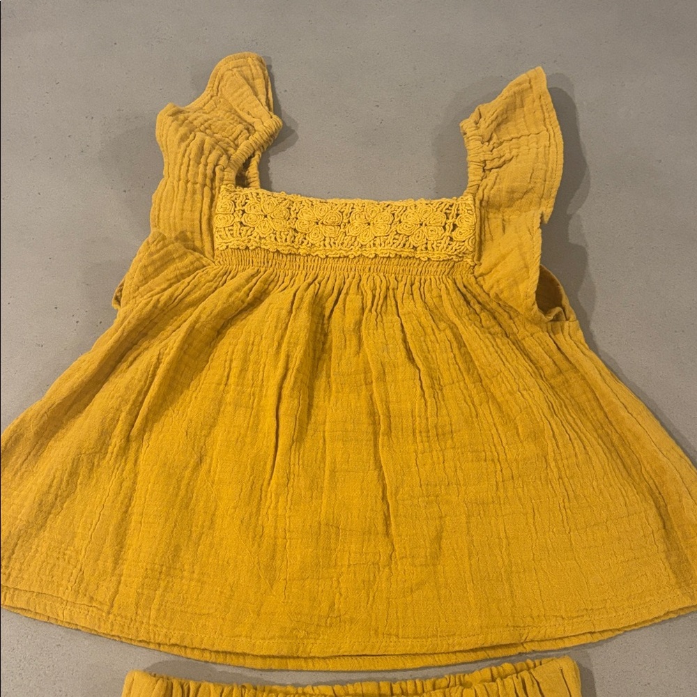 Next Ochre Yellow Crochet Trim Co-ord Set - Picture 5 of 7